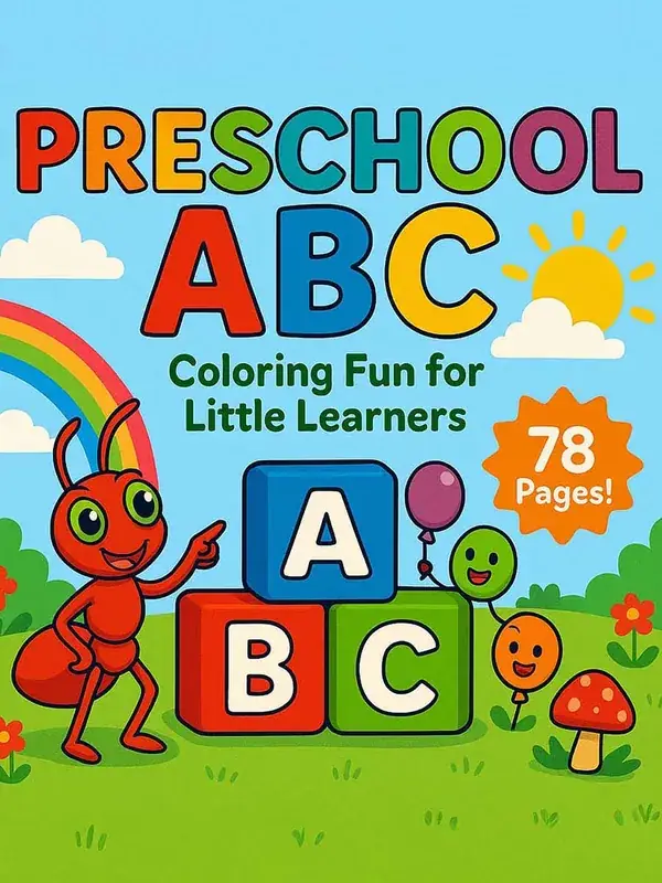 78 Preschool Alphabet Coloring Pages — free printable coloring book cover