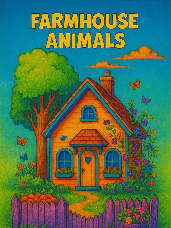 My First Farmhouse Animals (12 Pages) — free printable coloring book cover
