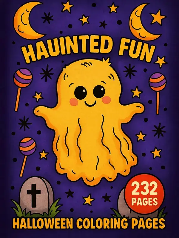 Haunted Fun – 232 Halloween Coloring Pages for All Ages printable coloring book cover