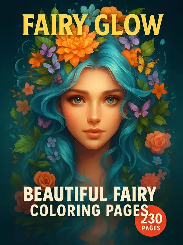 Fairy Glow – 230 Beautiful Fairy Coloring Pages printable coloring book cover