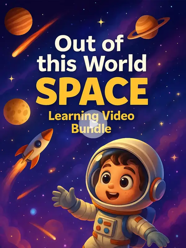Out of This World Space Learning Video Bundle for One Dollar — free printable coloring book cover