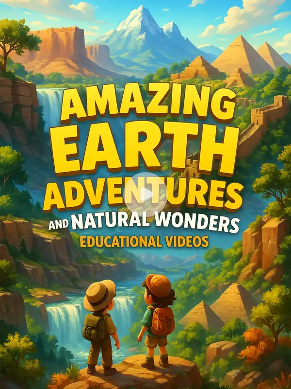 Amazing Earth Adventures and Natural Wonders - Educational Videos — free printable coloring book cover