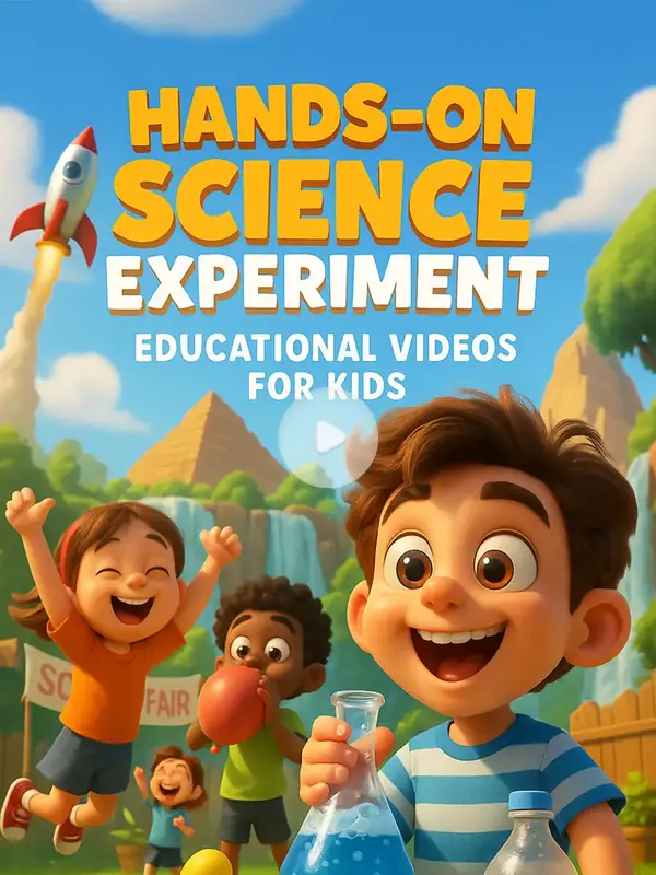 Hands-On Science Experiment Educational Videos for Kids printable coloring book cover