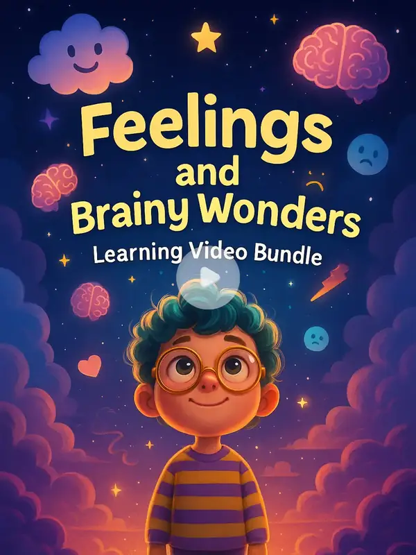 Feelings and Brainy Wonders Learning Video Bundle for One Dollar — free printable coloring book cover