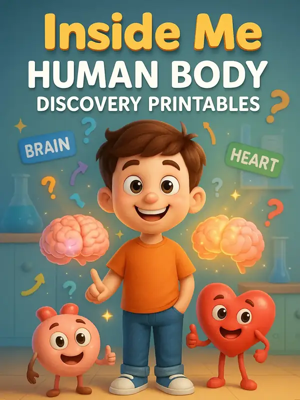 Inside Me - Human Body Discovery Printables (240 Pages) for One Dollar — free printable coloring book cover