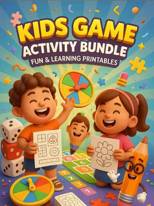 Kids Game Activity Bundle – 238 Pages of Fun & Learning for One Dollar — free printable coloring book cover