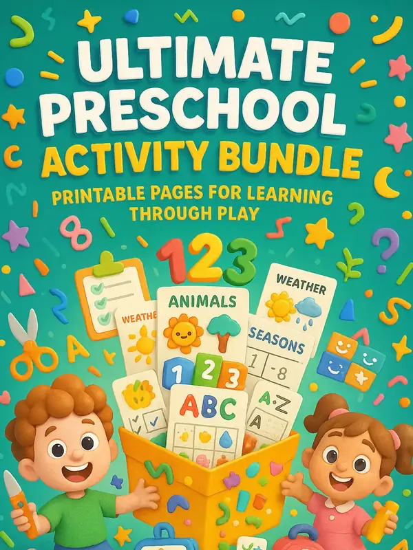 Get 490+ Preschool Printables for Just One Dollar (Limited Time!) — free printable coloring book cover